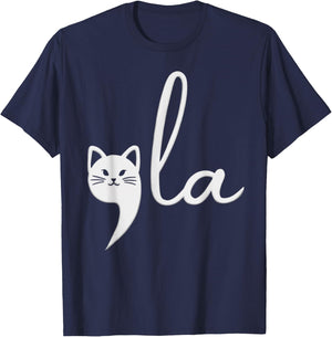 Cute Cat Comma-La Kamala Harris President 2024 Women Girls Kids T-Shirt - T-Shirt | Navy