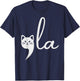 Cute Cat Comma-La Kamala Harris President 2024 Women Girls Kids T-Shirt - T-Shirt | Navy