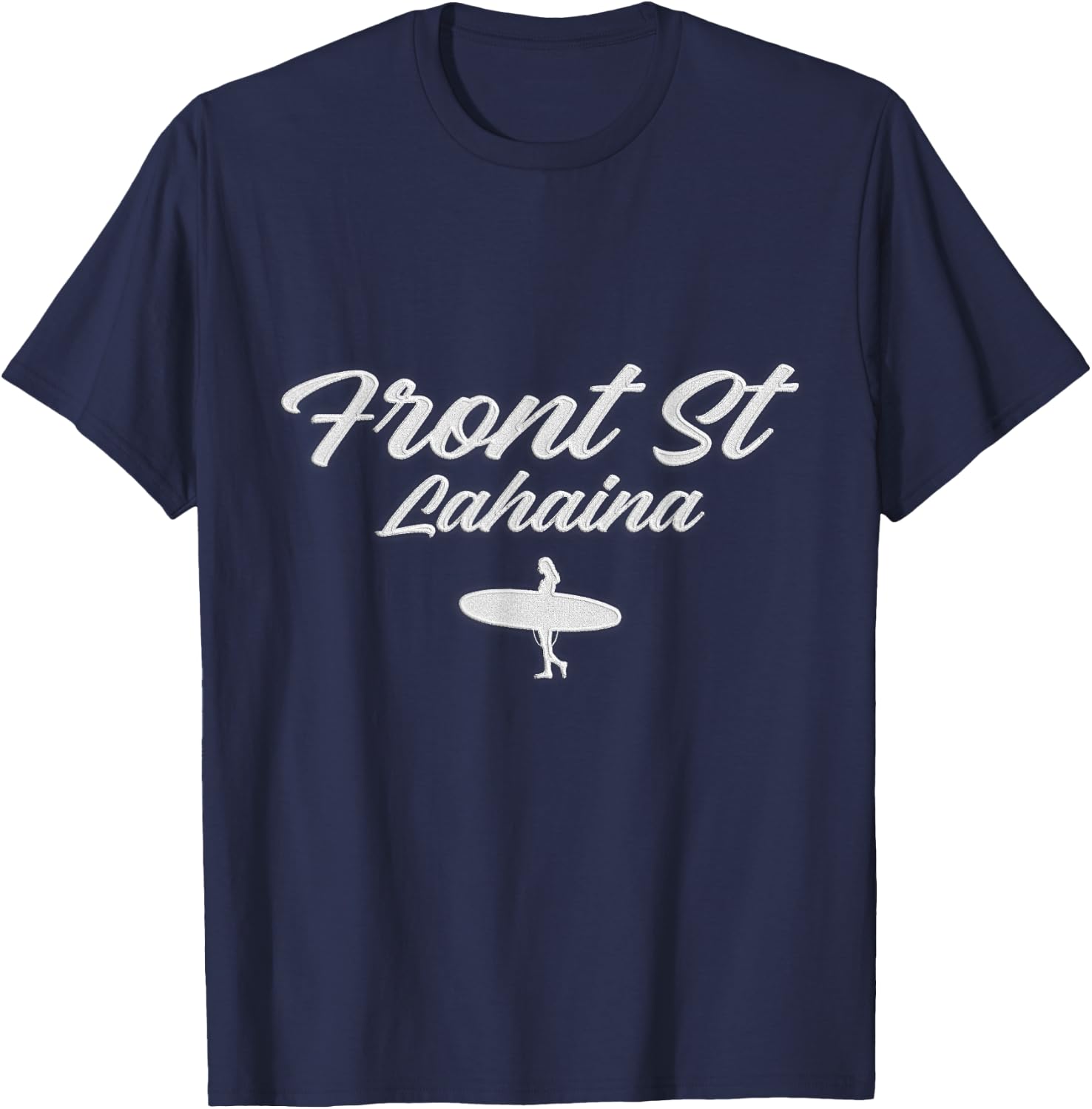 Front Street Lahaina Vintage Surfer Cursive Text Hawaii Surf T-Shirt - T-Shirt | Navy