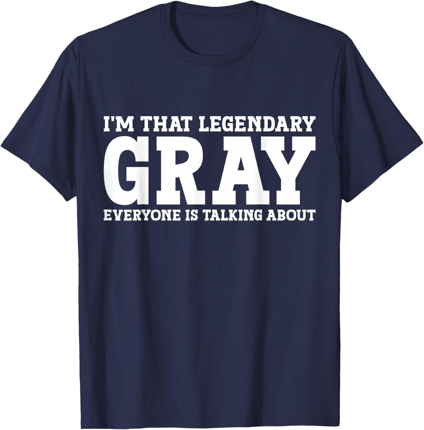 Gray Personal Name First Name Funny Gray T-Shirt - T-Shirt | Navy