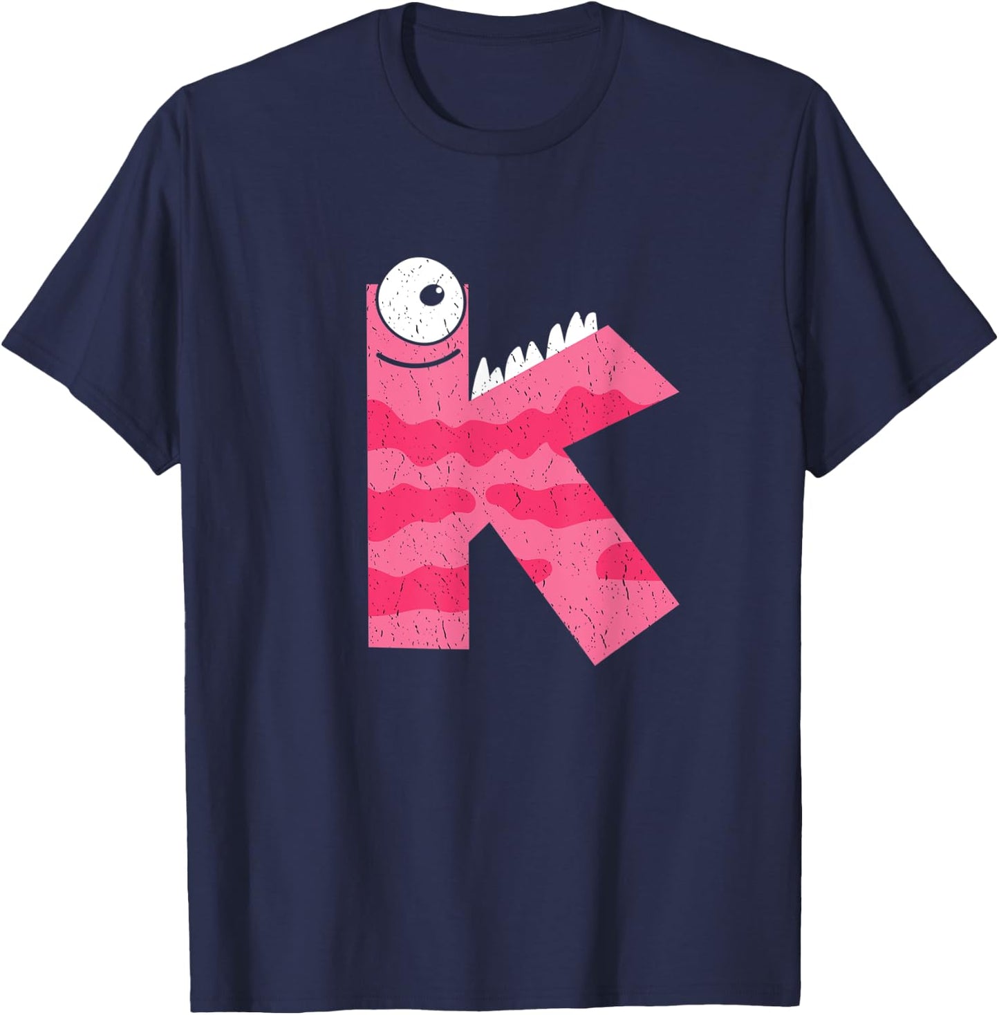 K Shirts , Women & Kids - Alphabet Letter K Halloween T-Shirt - T-Shirt | Navy