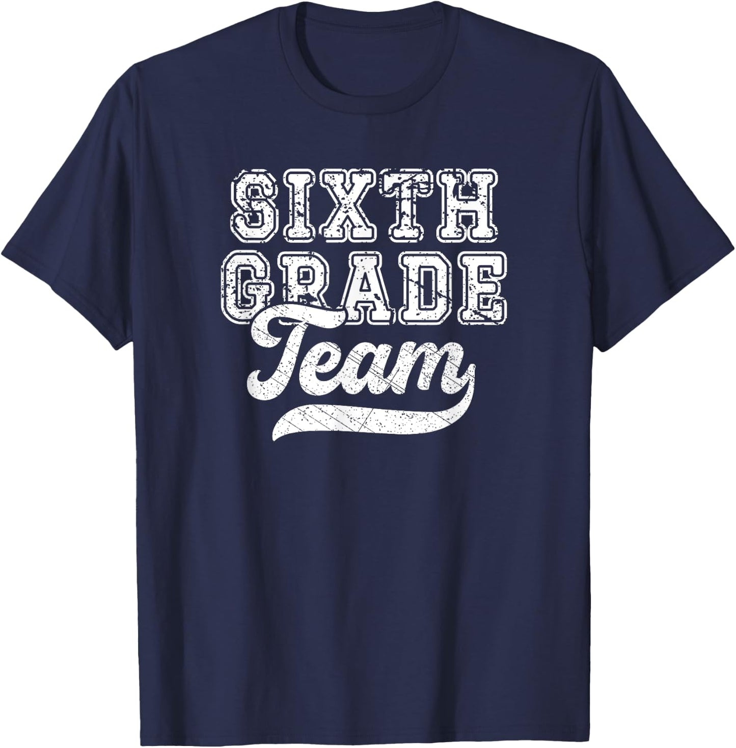 Kids Teacher Sixth Grade Retro Back To School Team 6th Grade T-Shirt - T-Shirt | Navy