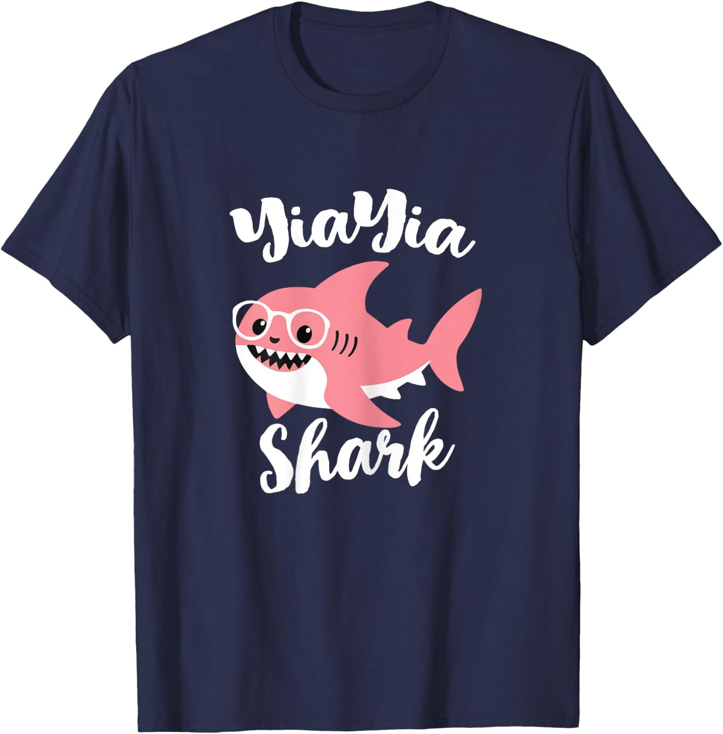 YiaYia Shark Mother's Day Grandma Funny Yia-Yia T-Shirt - T-Shirt | Navy