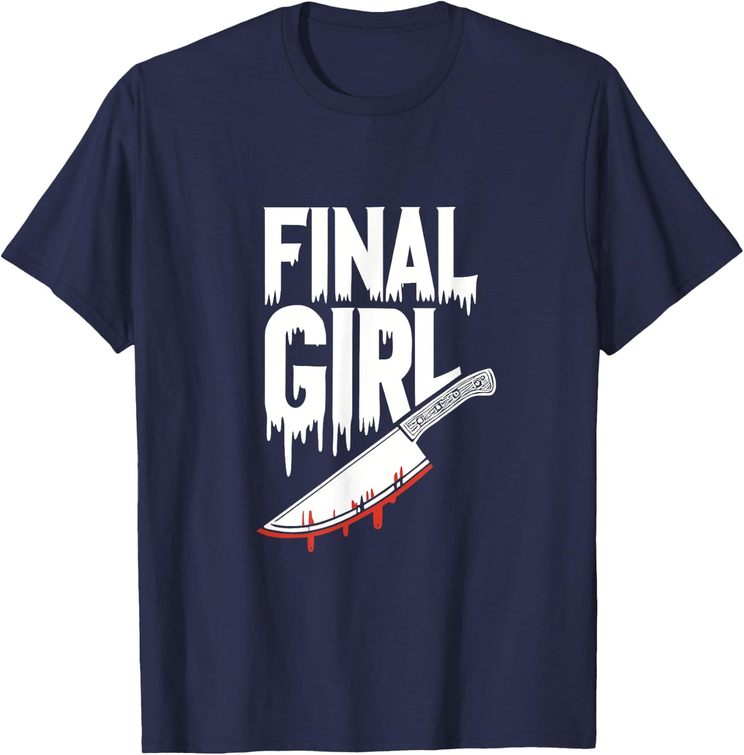 Horror Final Girl Slasher Horror T-Shirt - T-Shirt | Navy
