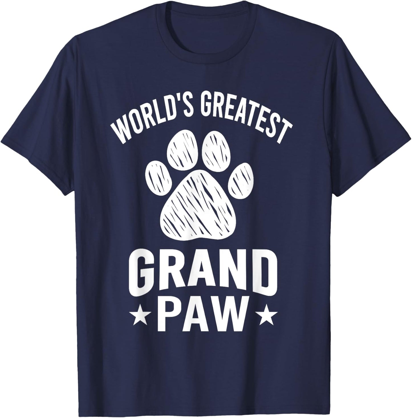 World's Greatest Grand Paw Dog Greatest Grandpa Funny T-Shirt - T-Shirt | Navy