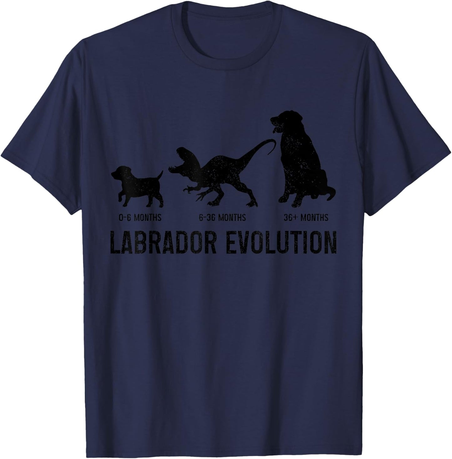 Labrador Evolution Funny Labrador Retriever Mom Dad Dog T-Shirt - T-Shirt | Navy