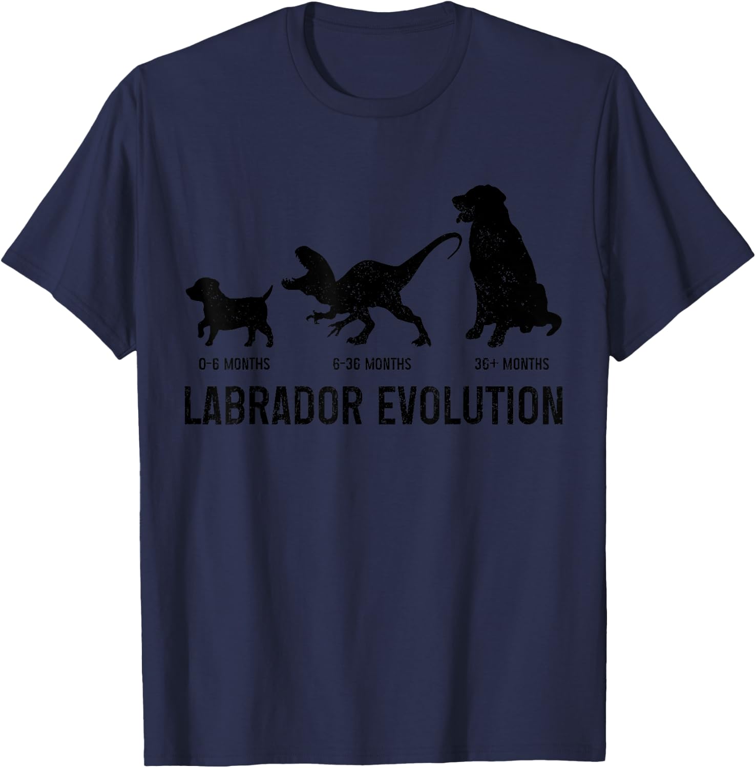 Labrador Evolution Funny Labrador Retriever Mom Dad Dog T-Shirt - T-Shirt | Navy