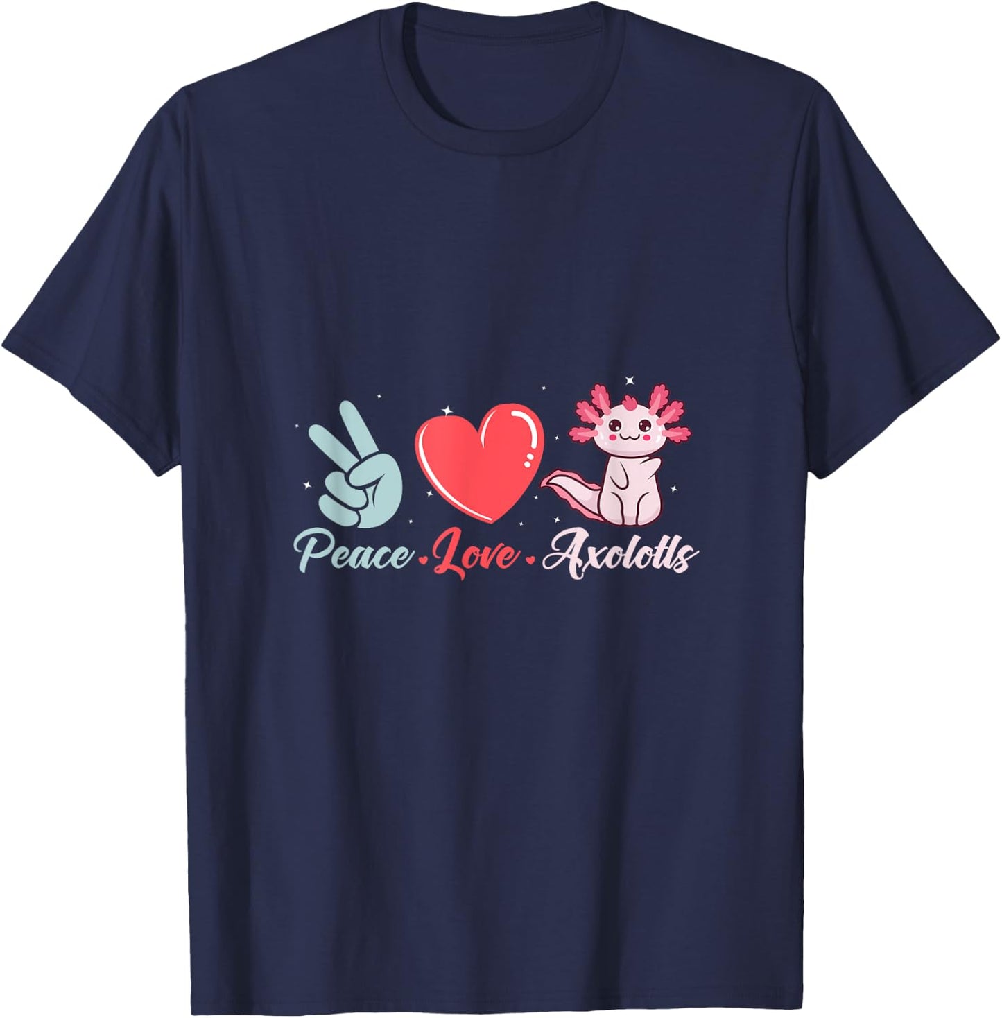 Axolotl Mexican Salamander Axolotl T-Shirt - T-Shirt | Navy