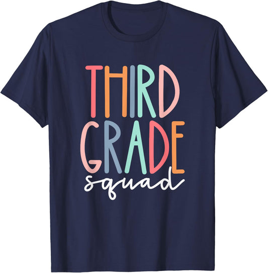 Third Grade Squad 3rd Grade Teacher Crew Back To School Team T-Shirt - T-Shirt | Navy