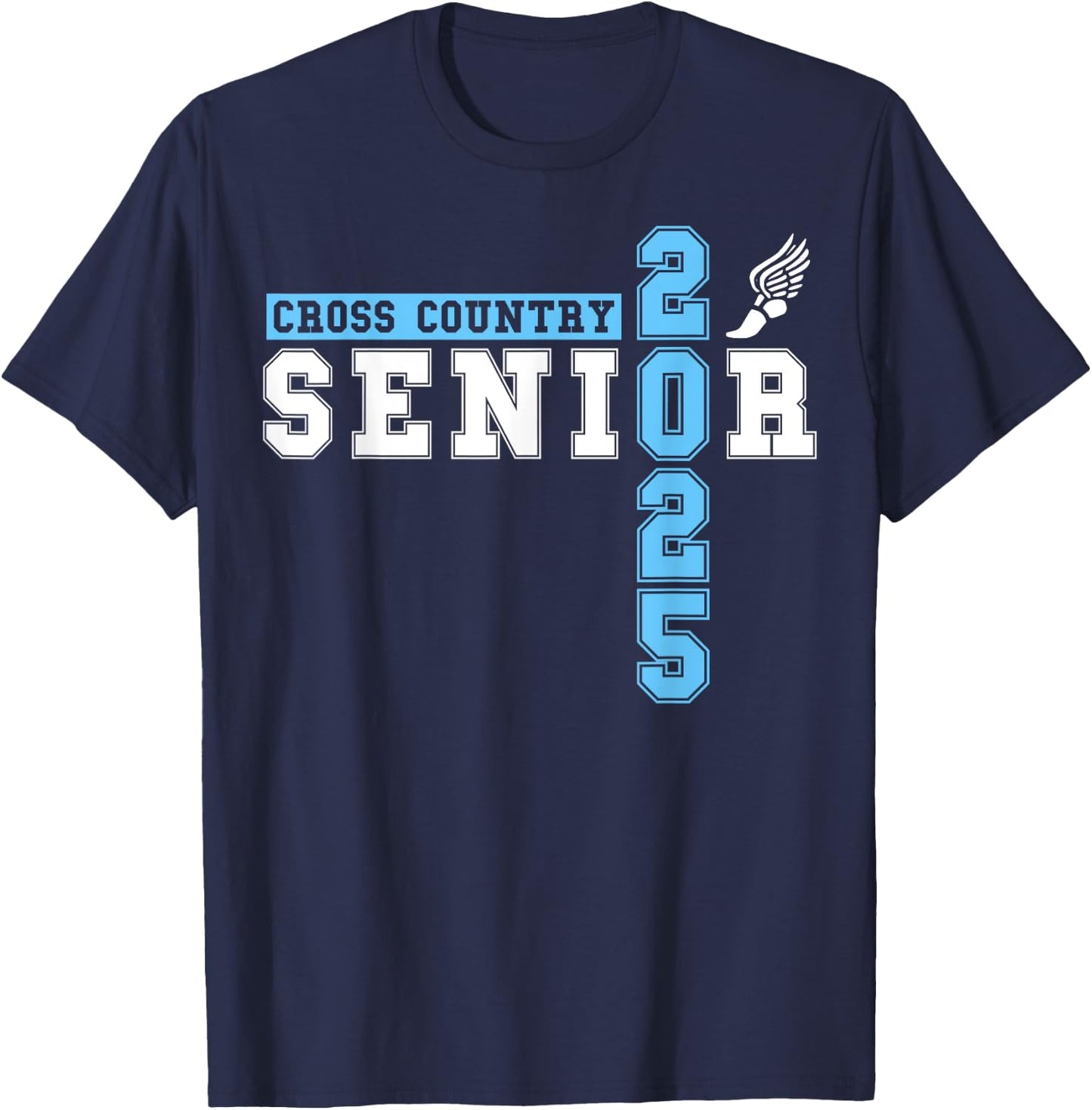 Cross Country Senior Night Senior 2025 Graduation Party 26 T-Shirt - T-Shirt | Navy
