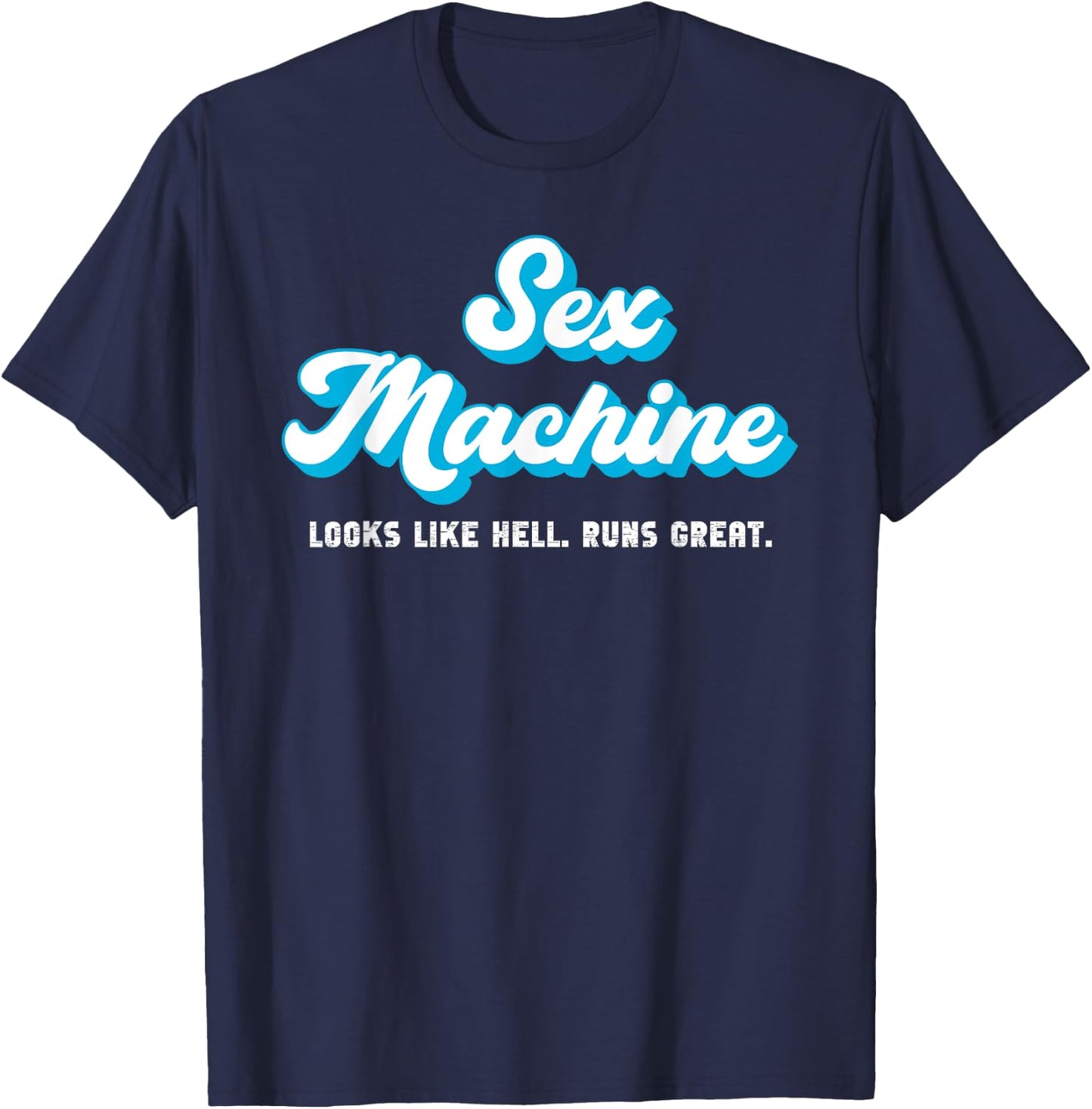 Vintage Sex Machine Dumb Jokes T-Shirt - T-Shirt | Navy