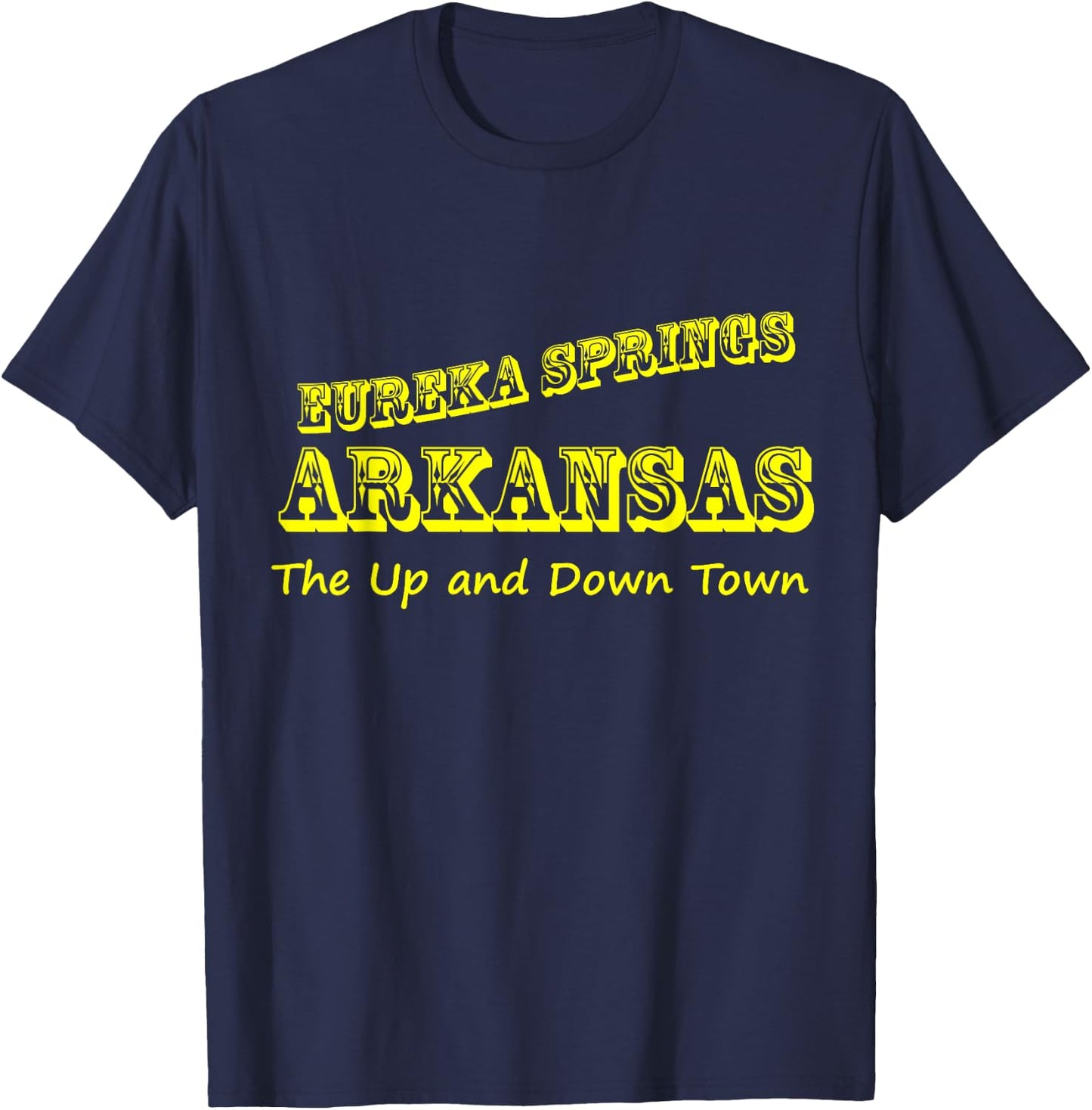 Eureka Springs Arkansas Up and Down Town Souvenir T-Shirt - T-Shirt | Navy