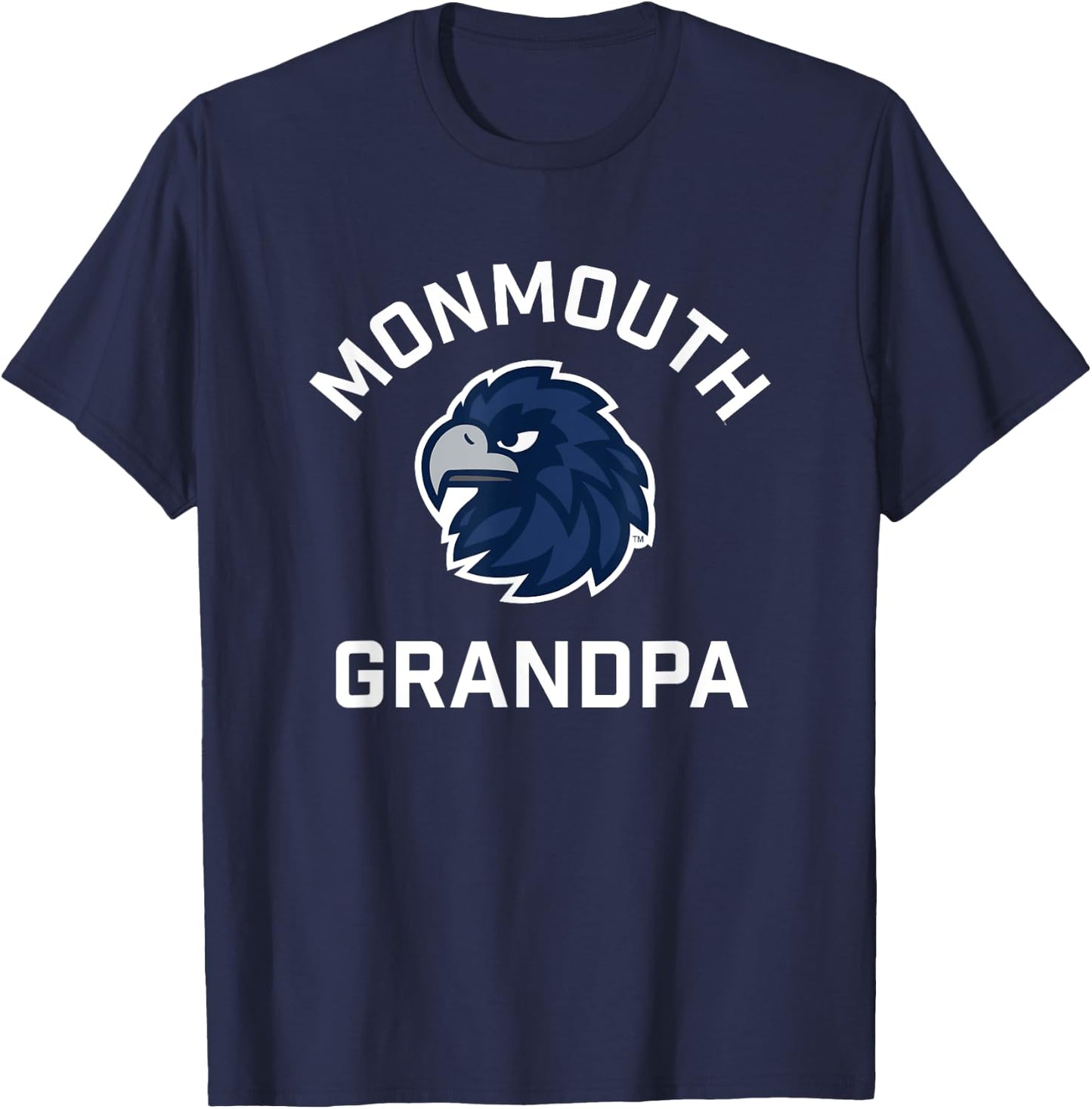Monmouth University Hawks Arched Grandpa T-Shirt - T-Shirt | Navy