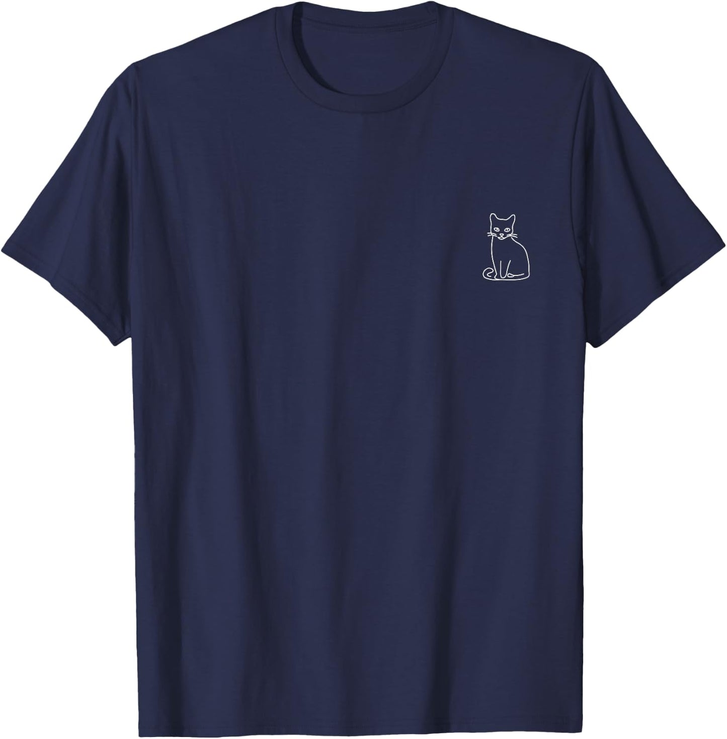 Cat Minimalism T-Shirt - T-Shirt | Navy
