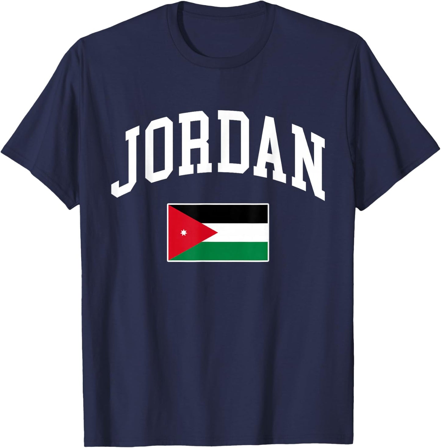 Jordan Jordanian Flag Retro Vintage Classic Graphic T-Shirt - T-Shirt | Navy