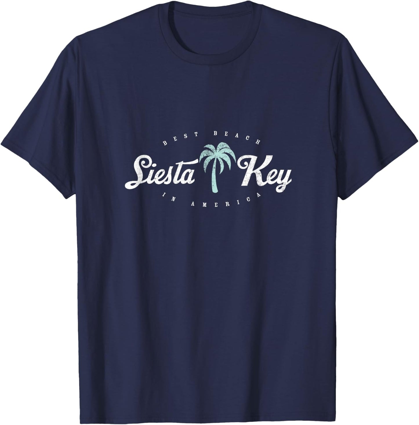 Siesta Key Best Beach in America Palm Tropical Men Women Girls Kids T-Shirt - T-Shirt | Navy