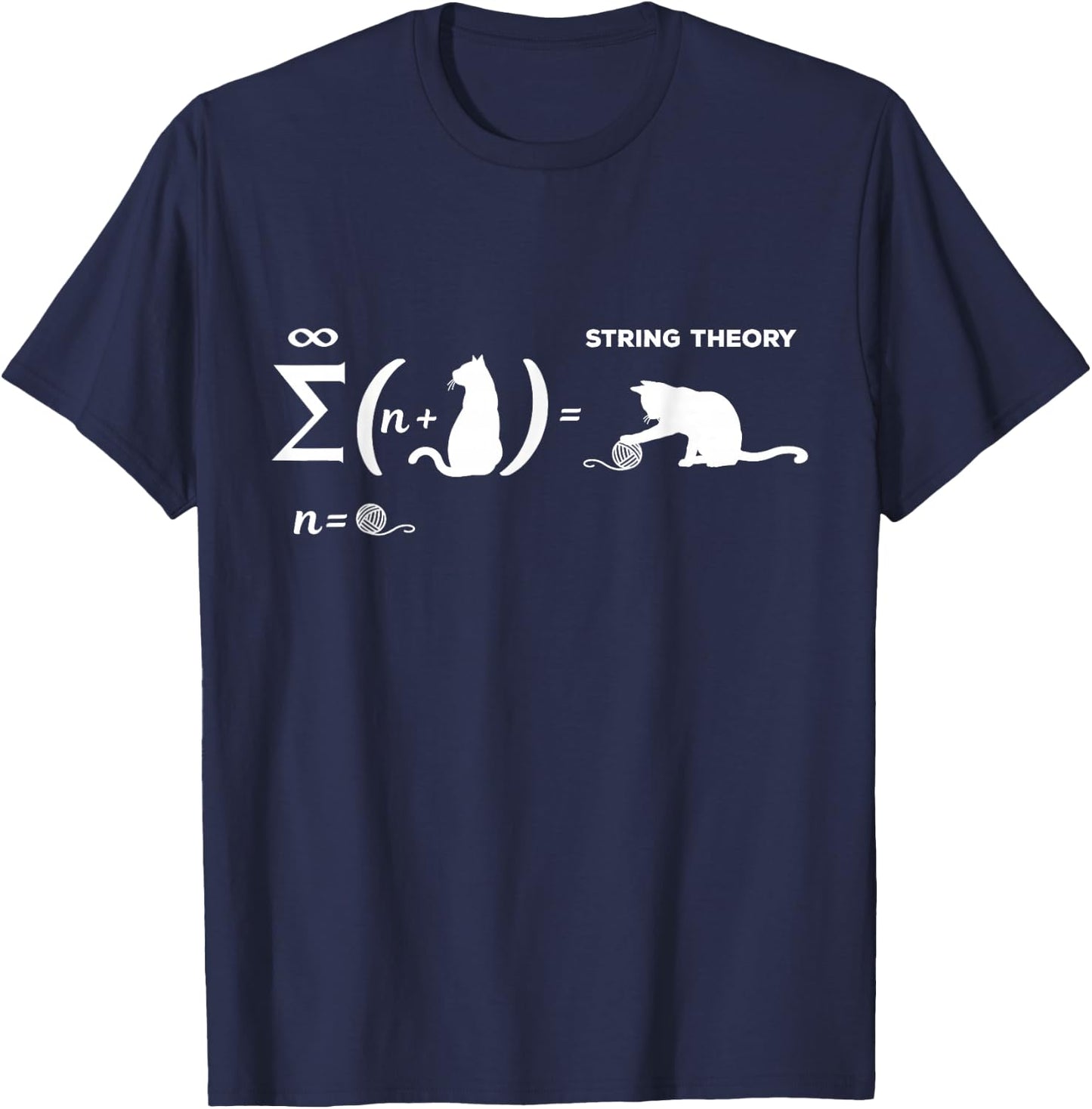Schrödingers String Theory - Cat Physicist Quantum Mechanics T-Shirt - T-Shirt | Navy