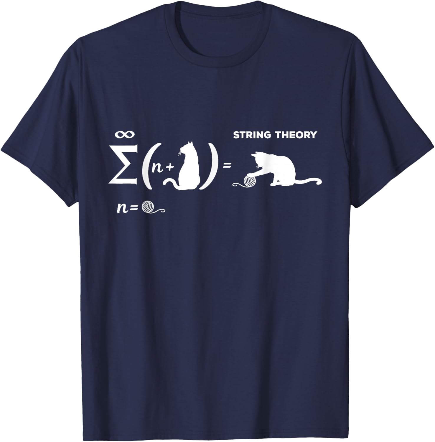 Schrödingers String Theory - Cat Physicist Quantum Mechanics T-Shirt - T-Shirt | Navy