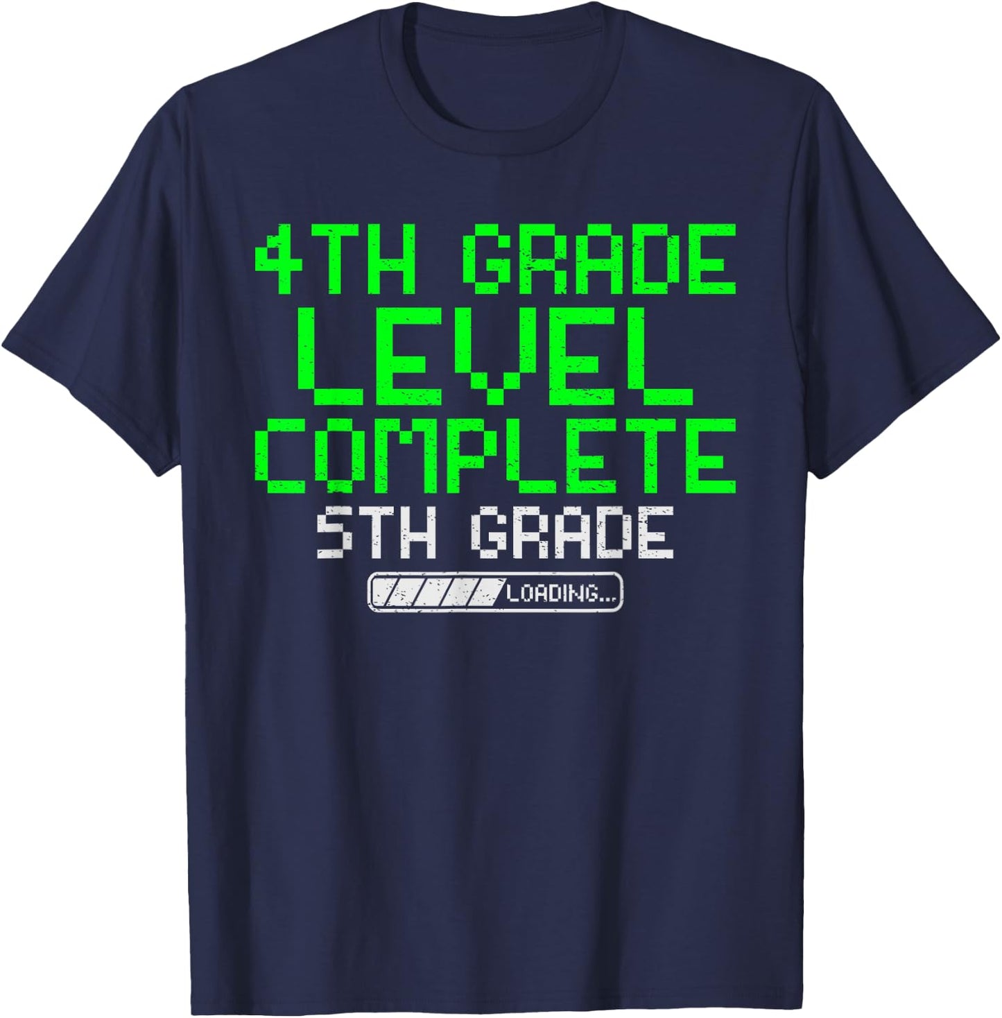 4th Grade Level Complete 5th Grade Graduation Gaming Kids T-Shirt - T-Shirt | Navy