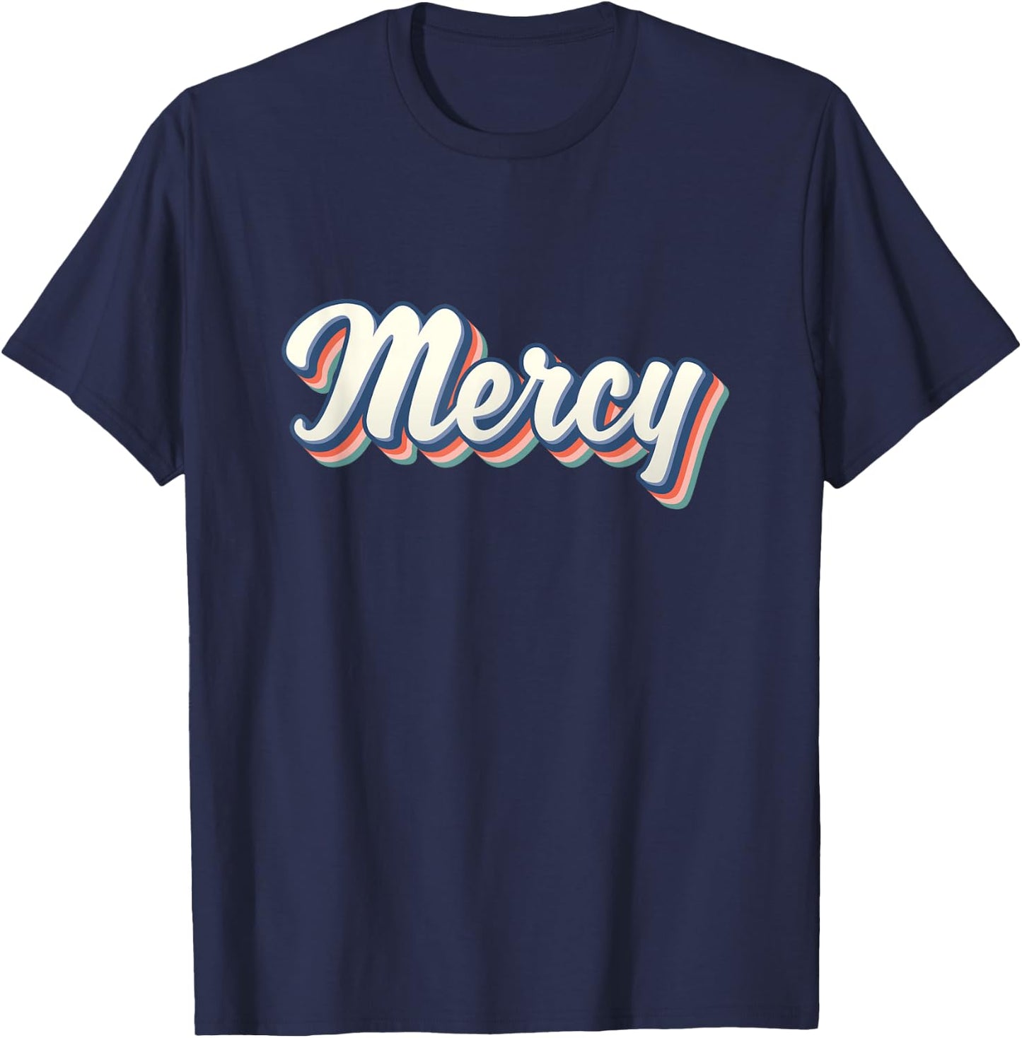 Mercy Youth Vintage Women First Name Mercy T-Shirt - T-Shirt | Navy