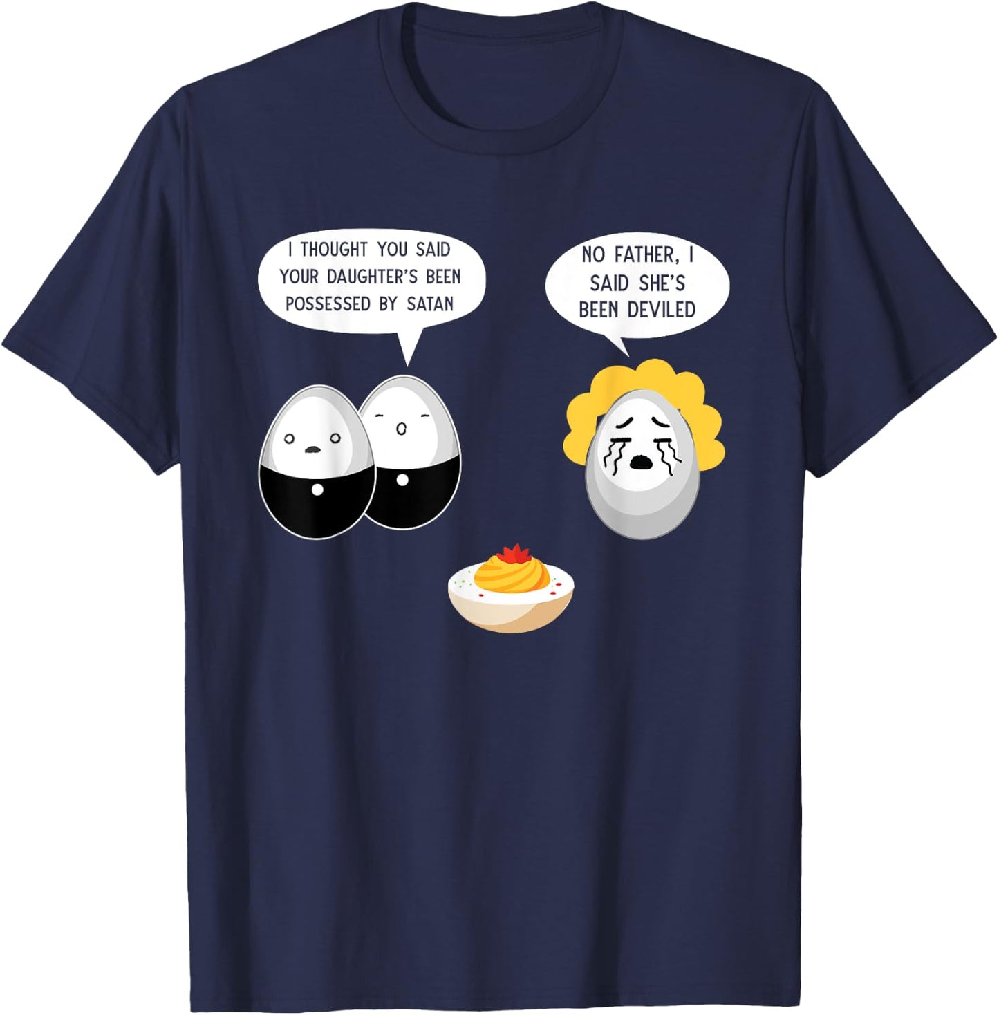Deviled Eggs Lover Thanksgiving Food Server Deviled Eggs T-Shirt - T-Shirt | Navy