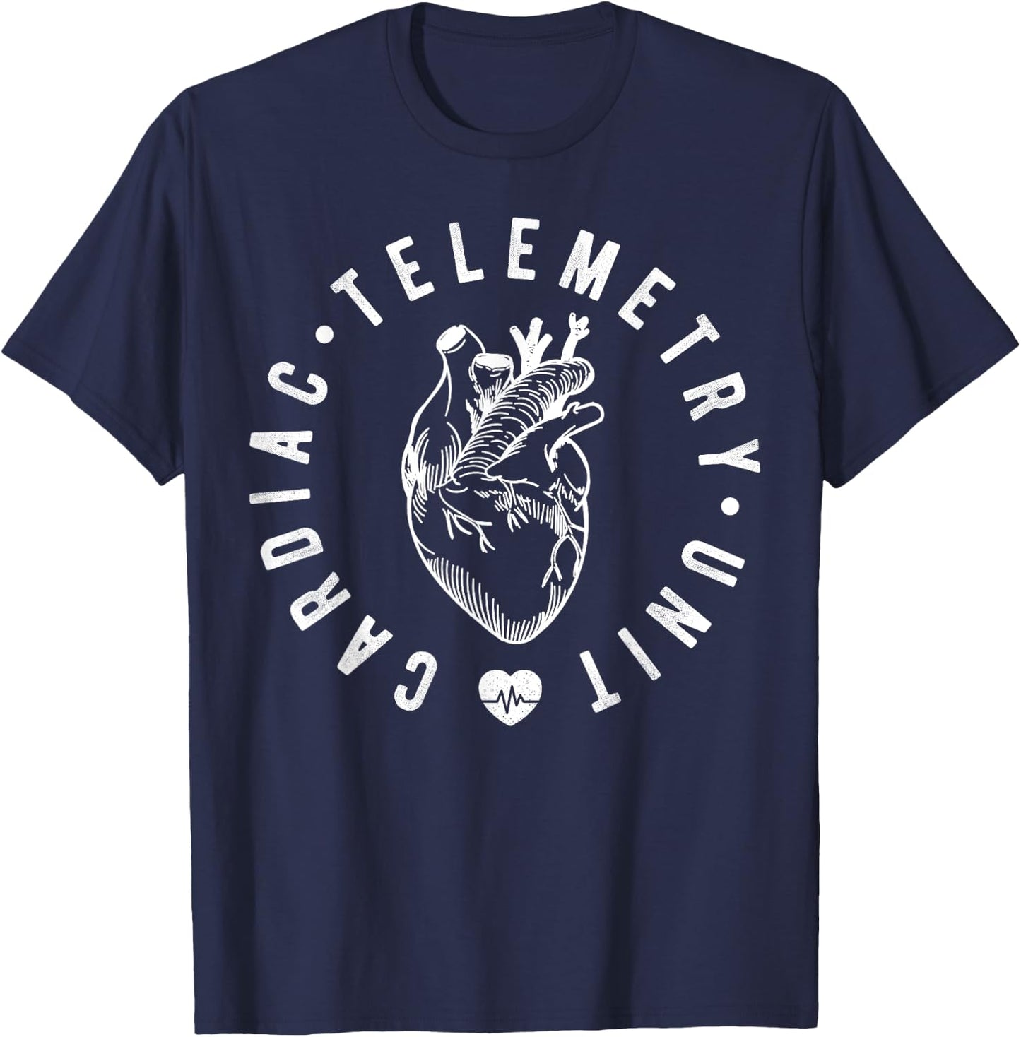 Cardiac Telemetry Unit Nurse CVICU Cardiac Telemetry RN T-Shirt - T-Shirt | Navy