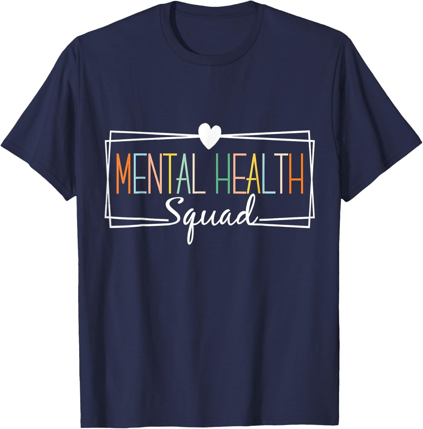 Support Squad Mental Health Awareness Lime Green Ribbon T-Shirt - T-Shirt | Navy
