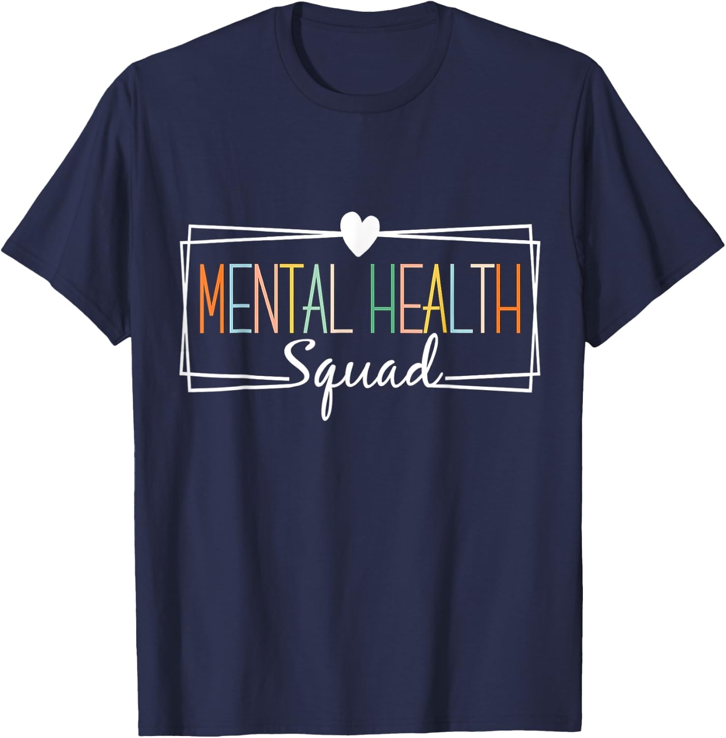 Support Squad Mental Health Awareness Lime Green Ribbon T-Shirt - T-Shirt | Navy