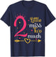 Kids Little Miss Two Much 2 Years Old 2nd Birthday Girls T-Shirt - T-Shirt | Navy