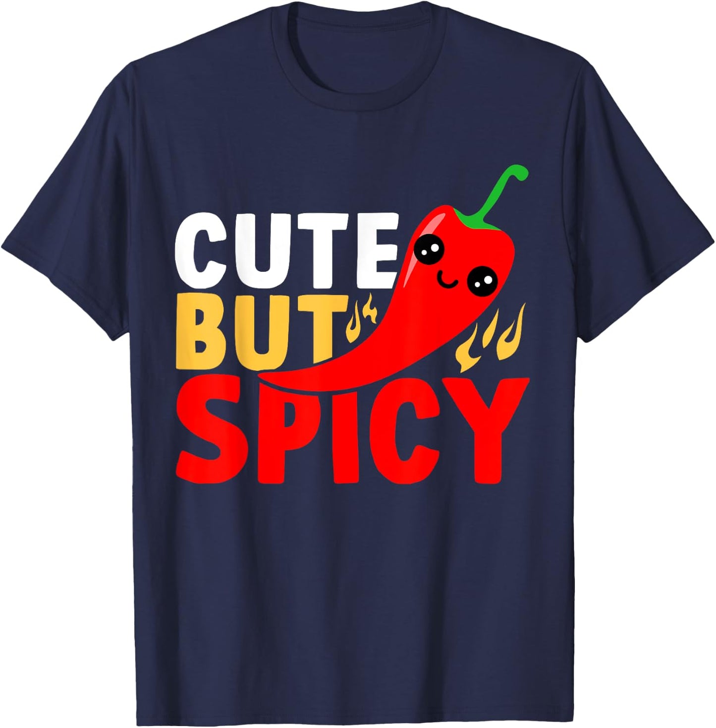 Kids Cute But Spicy Mexican Spicy Chili Boys Girls T-Shirt - T-Shirt | Navy