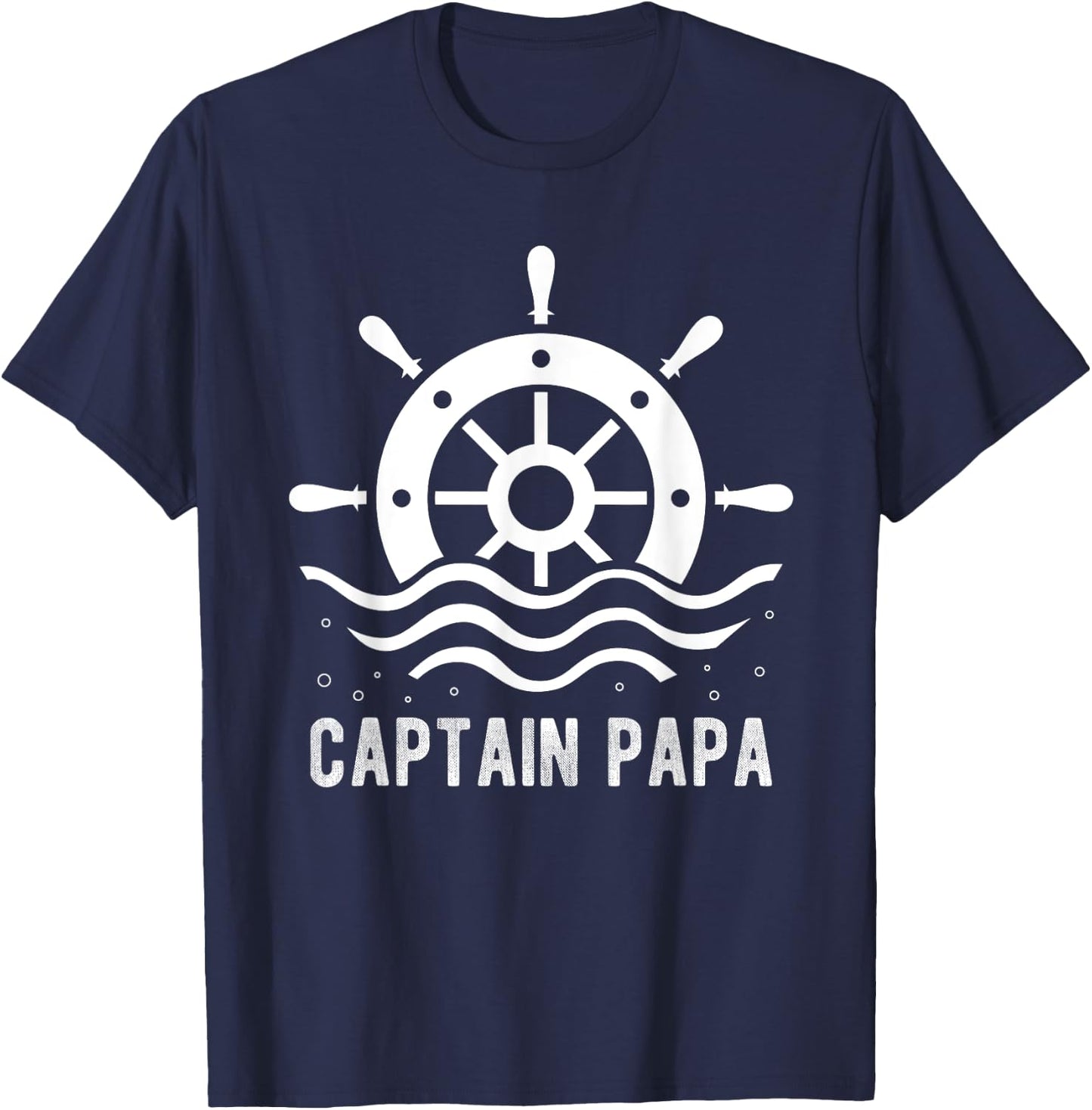 CAPTAIN PAPA Boating Father's Day Pontoon Captain Boat Lover T-Shirt - T-Shirt | Navy