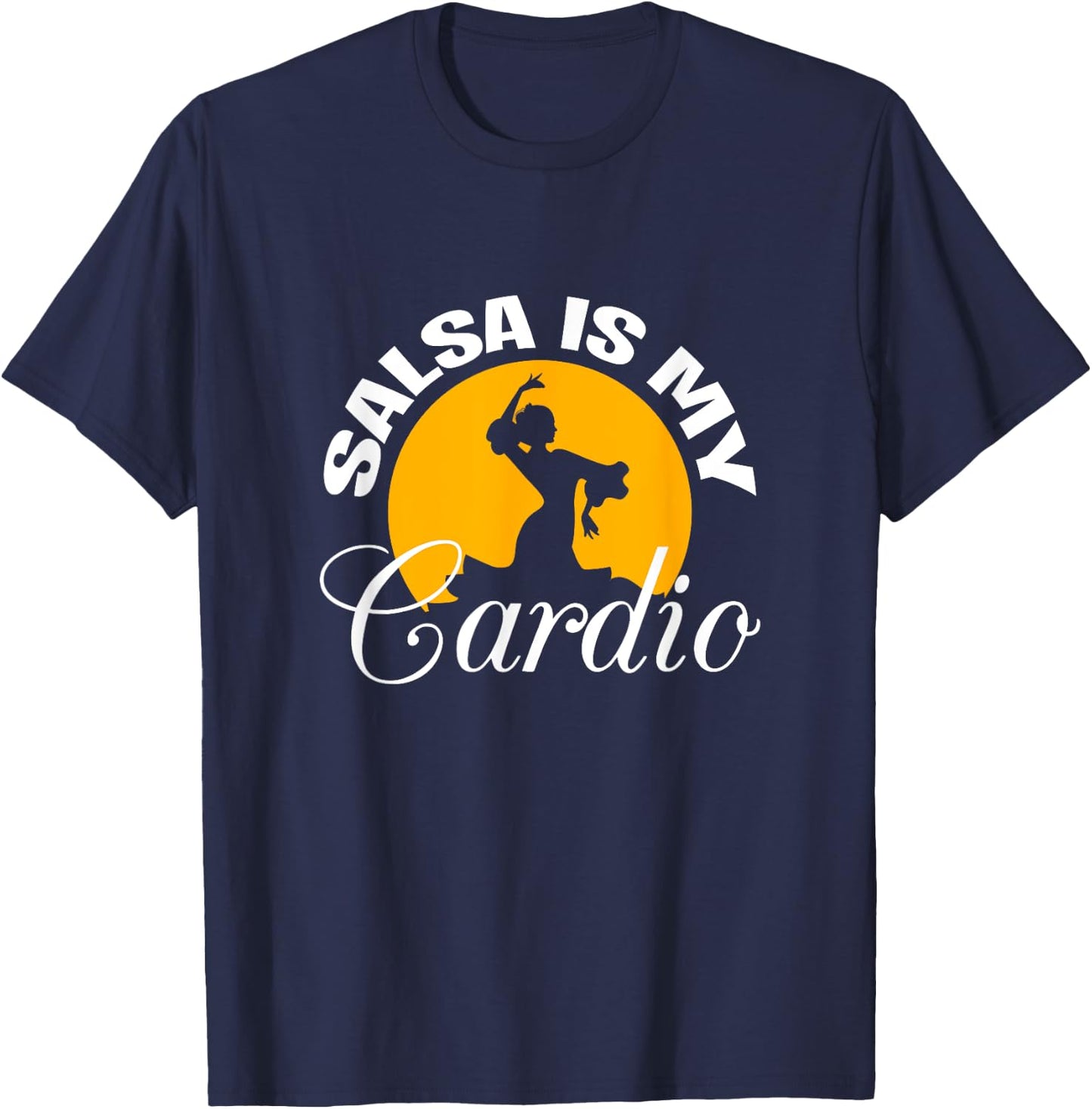 Salsa Is My Cardio Dance Silhouette Moonlight T-Shirt - T-Shirt | Navy