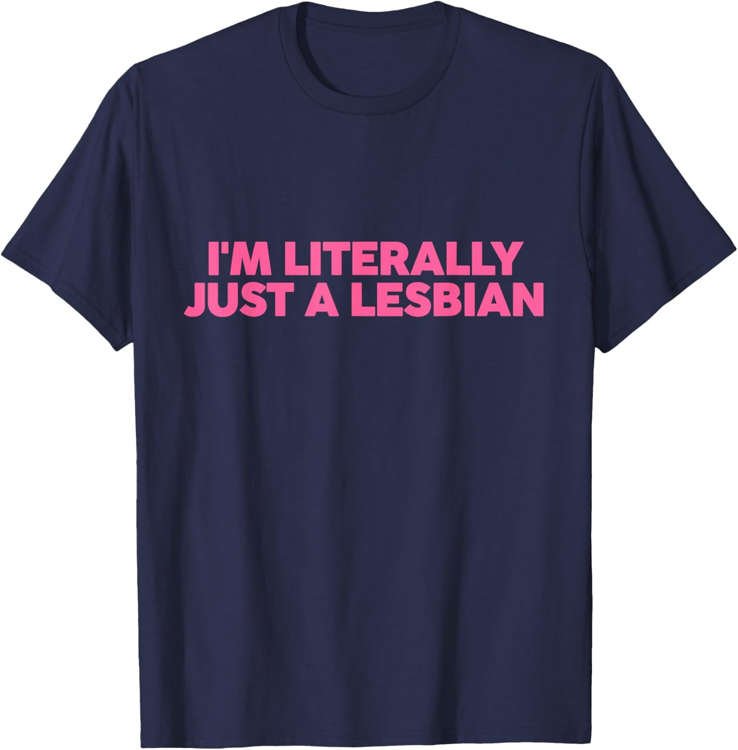 I'm Literally Just A Lesbian Coquette Cherry Lesbian Pride T-Shirt - T-Shirt | Navy