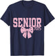 Senior 2025 pink coquette bow girls class of 2025 T-Shirt - T-Shirt | Navy