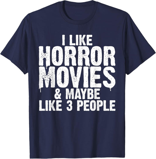 Funny Horror Movie Design Women Horror Movie Lover T-Shirt - T-Shirt | Navy