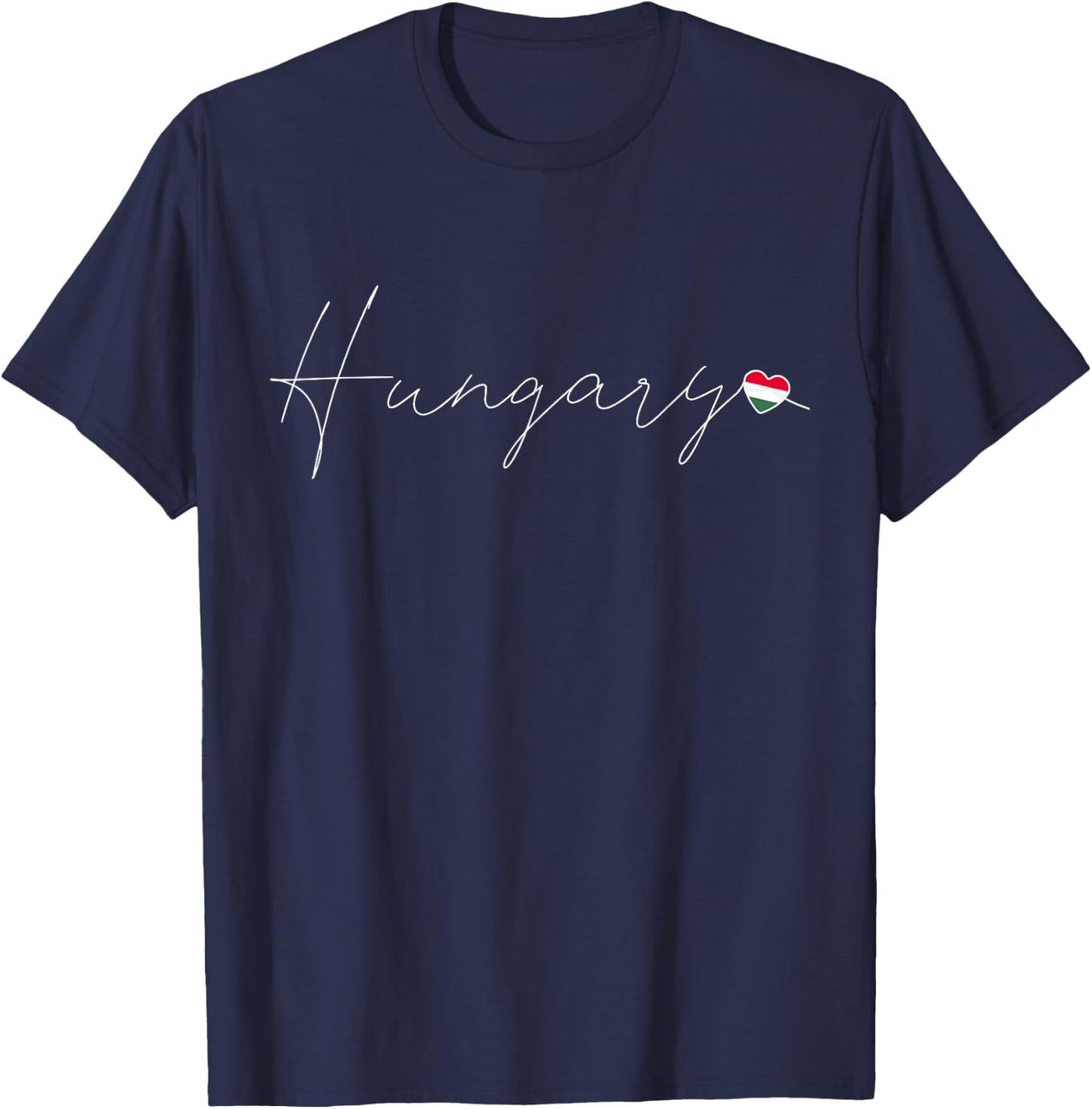 Magyarország Love Hungarian Flag and Heart on Hungary T-Shirt - T-Shirt | Navy