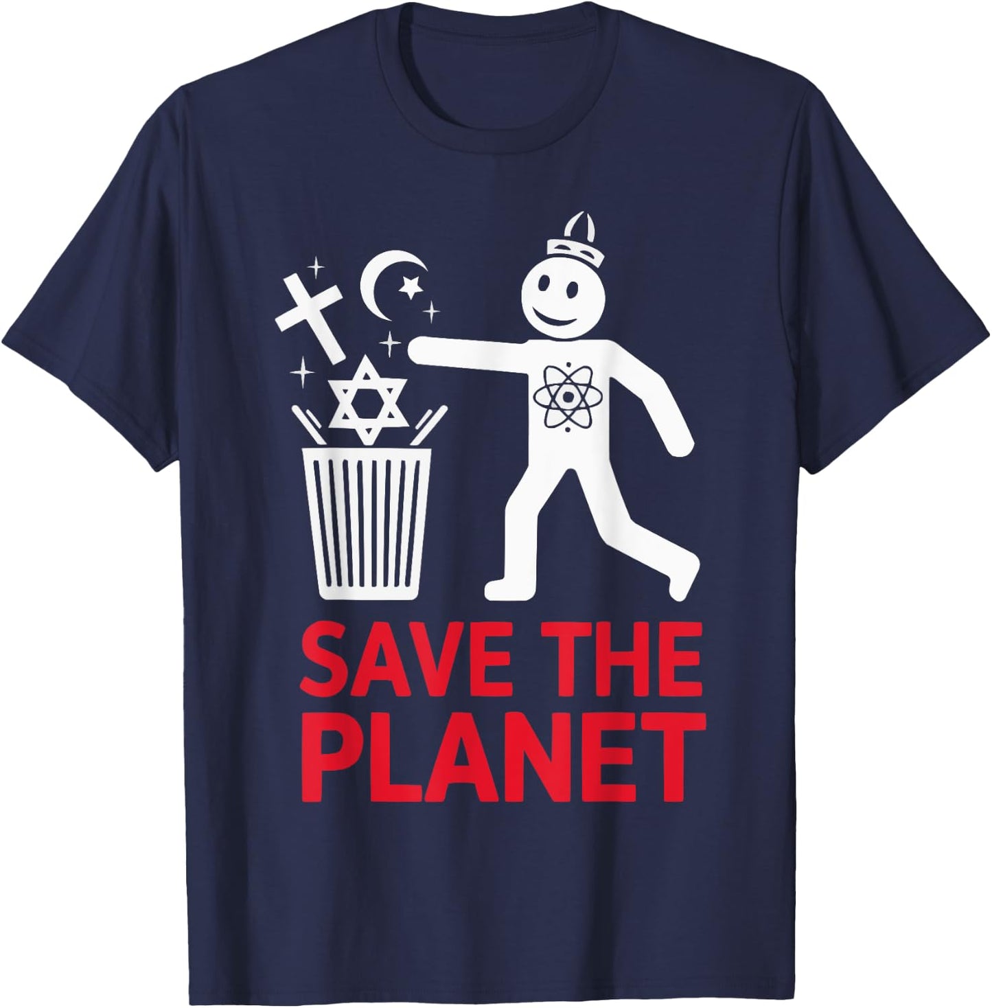 Atheism Anti-Religion Agnostic Freethinker Atheist T-Shirt - T-Shirt | Navy