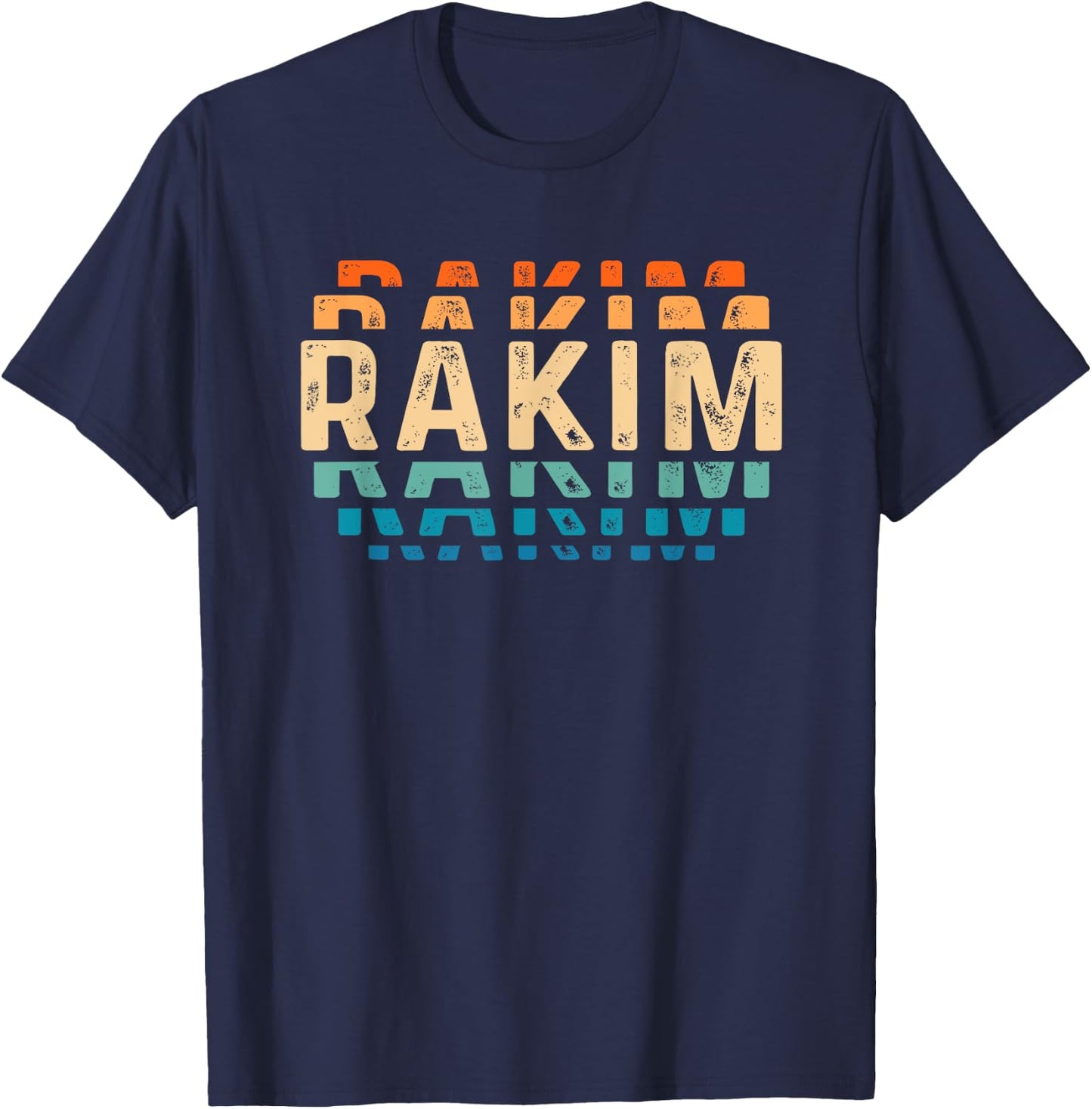 Rakim Vintage Love Heart Rakim Personalized Retro Rakim T-Shirt - T-Shirt | Navy