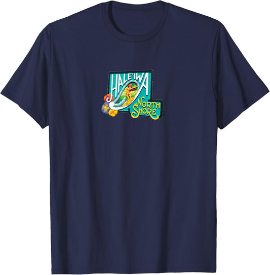 Hawaii Haleiwa Sign Surf Girl T-Shirt - T-Shirt | Navy