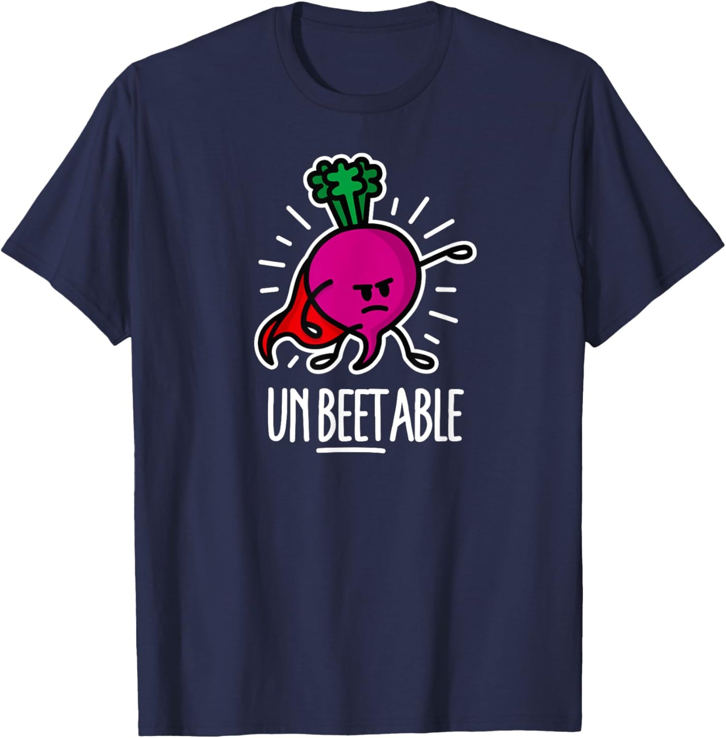 Unbeetable / unbeatable beetroot fun pun shirt gift T-Shirt - T-Shirt | Navy
