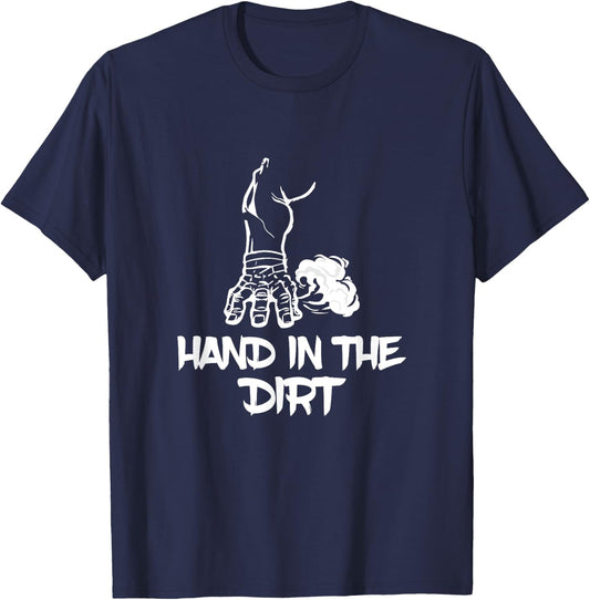 Hand In The Dirt American Football Defensive Line Lineman T-Shirt - T-Shirt | Navy