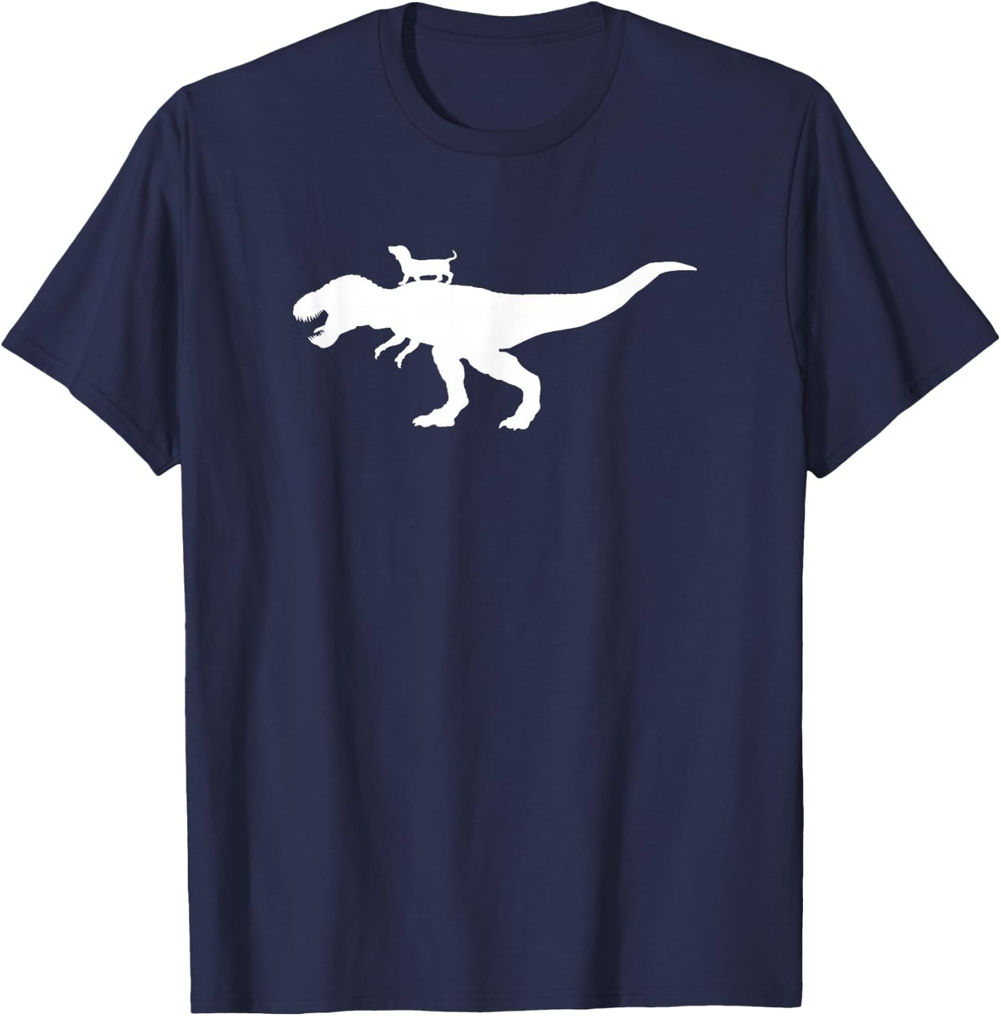 Trex Dinosaur & Dachshund Gifts Wiener Dog Owner Matching T-Shirt - T-Shirt | Navy