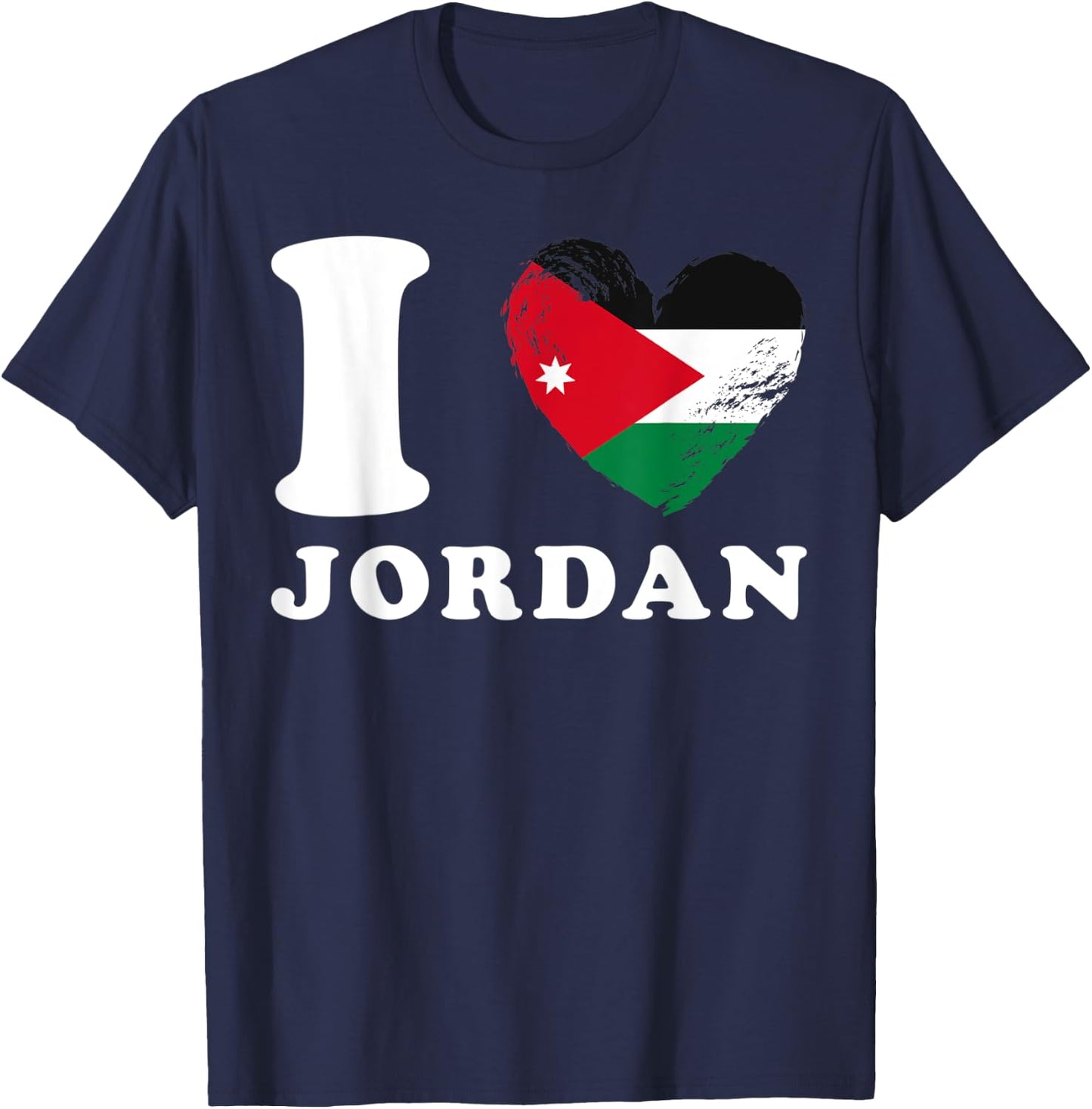 I Love Jordan - Heart Flag Jordan T-Shirt - T-Shirt | Navy