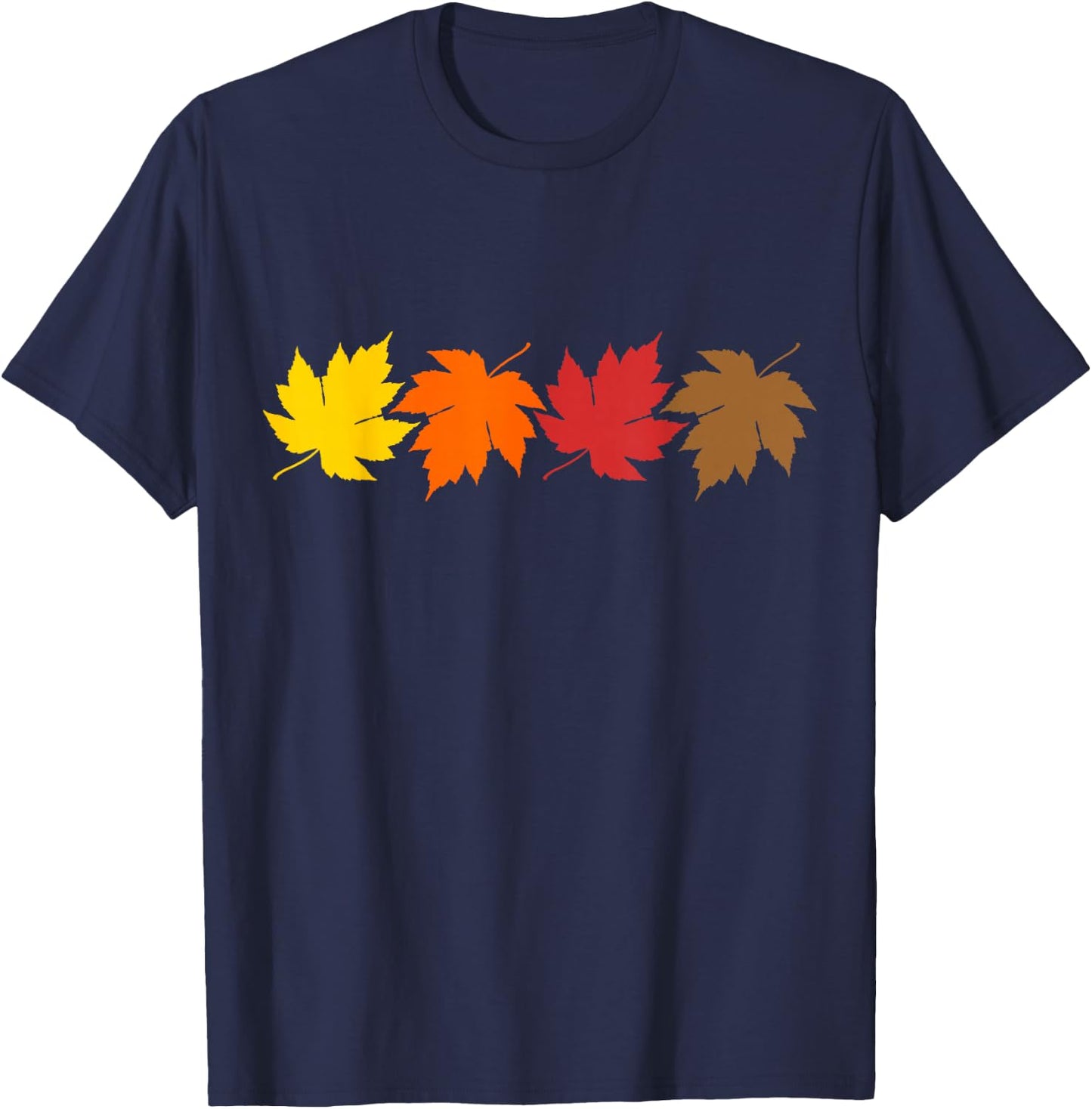 Fall Leaves and October Autumn T-Shirt - T-Shirt | Navy