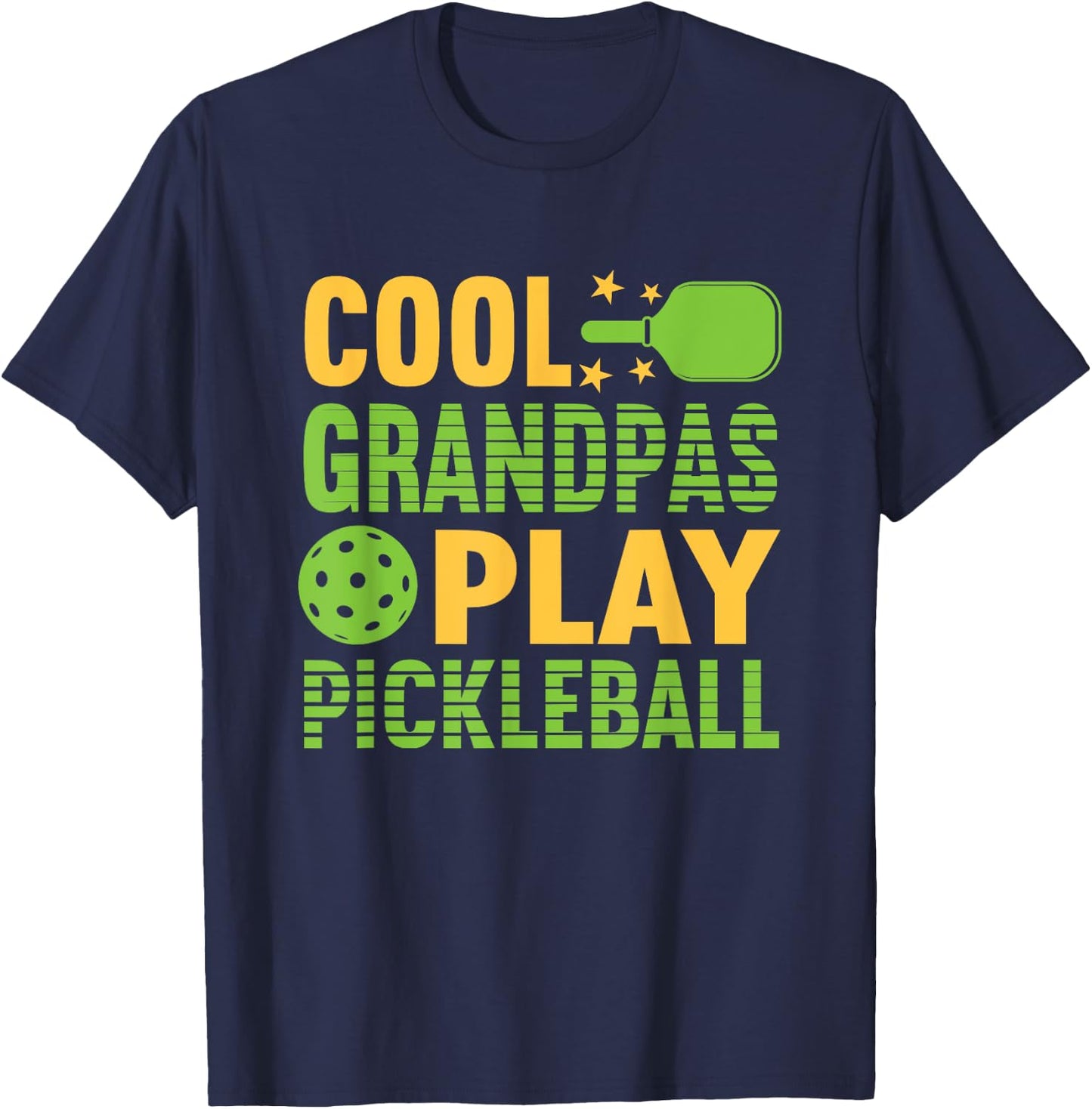 Pickle Ball Cool Grandpas Play Pickleball Pickleball Grandpa T-Shirt - T-Shirt | Navy