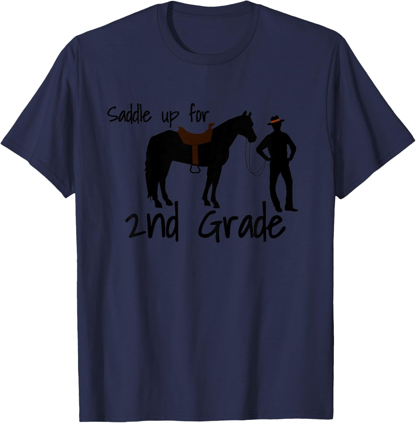 Kids "Saddle Up For 2nd Grade" Cowboy Horse Lovers T-Shirt - T-Shirt | Navy