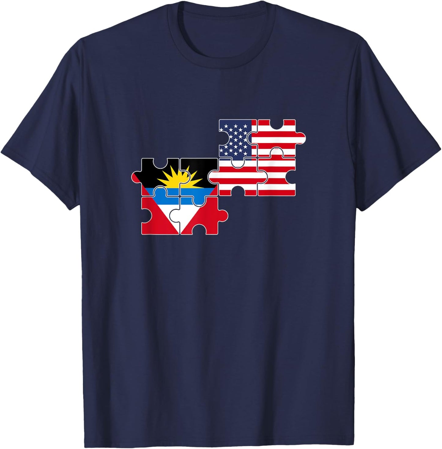 Antigua and Barbuda USA Flag American Antiguan T-Shirt - T-Shirt | Navy