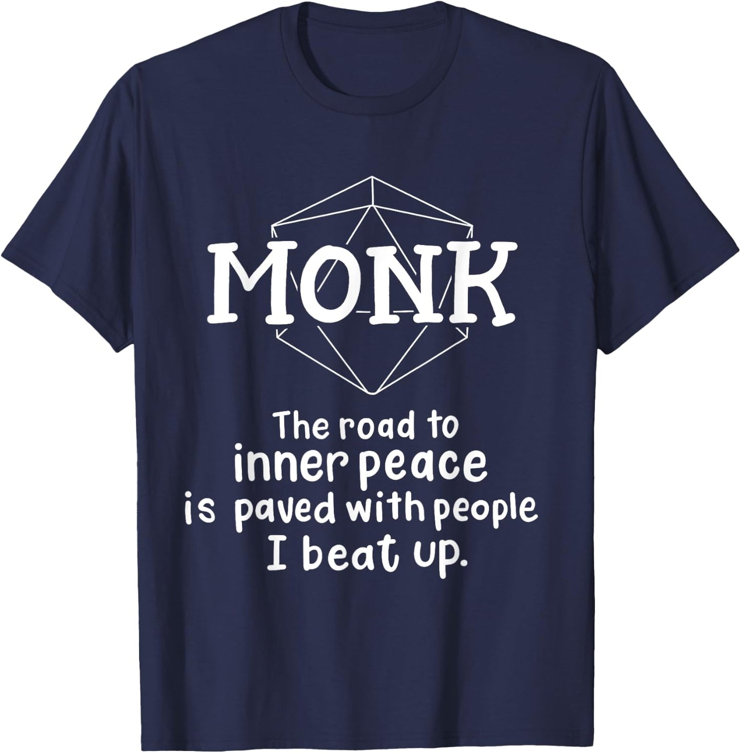 RPG Gamer Monk Funny Character Joke Roleplaying Games T-Shirt - T-Shirt | Navy