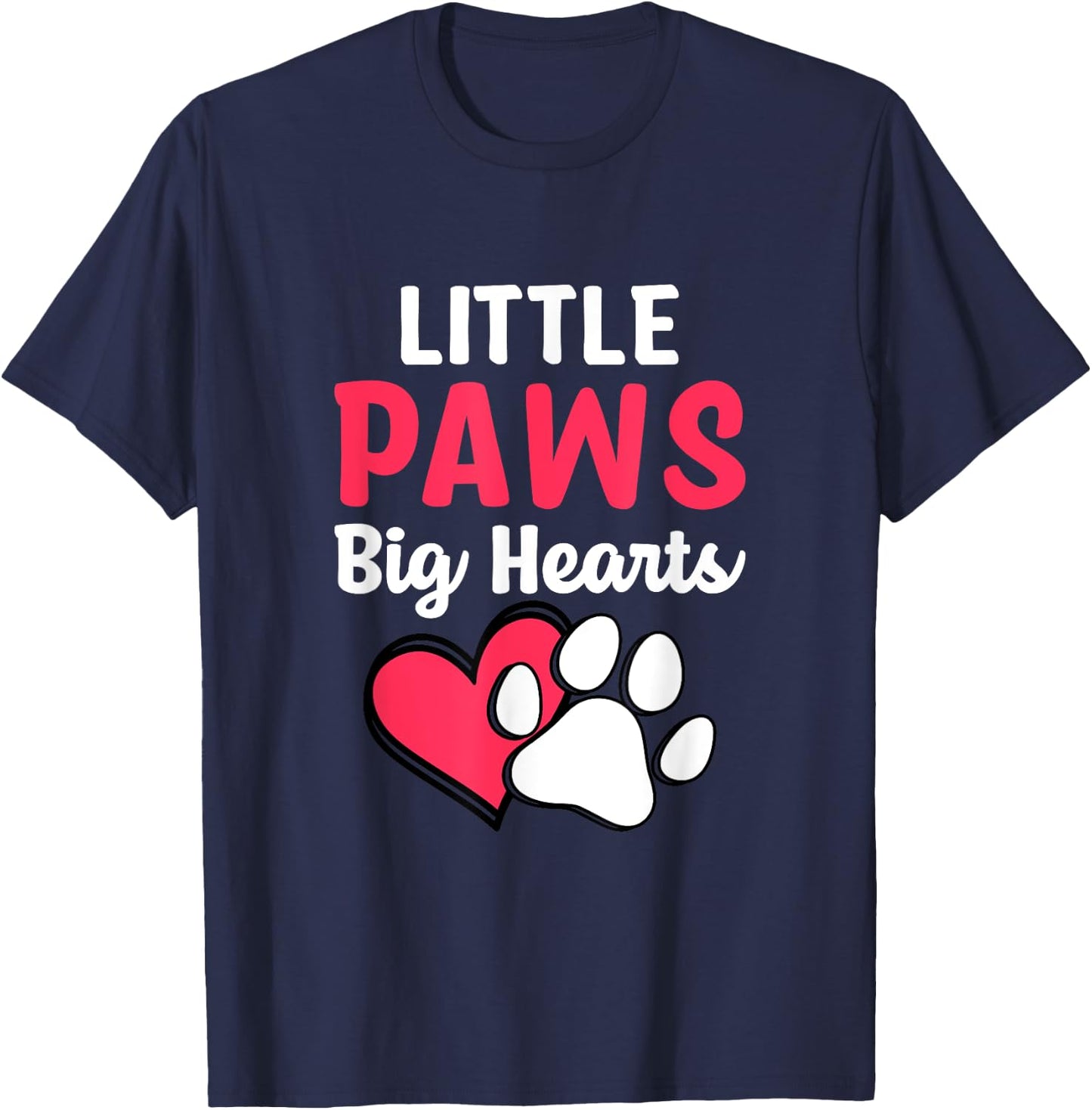 Little Paws Big Hearts Poodle Paw Print T-Shirt - T-Shirt | Navy