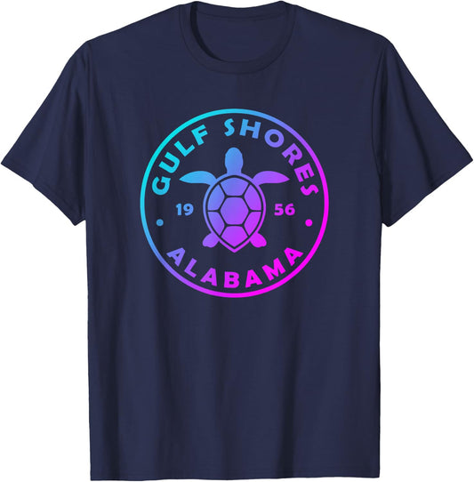 Gulf Shores Alabama Sea Turtle Boys Girls Tie Dye Souvenir T-Shirt - T-Shirt | Navy